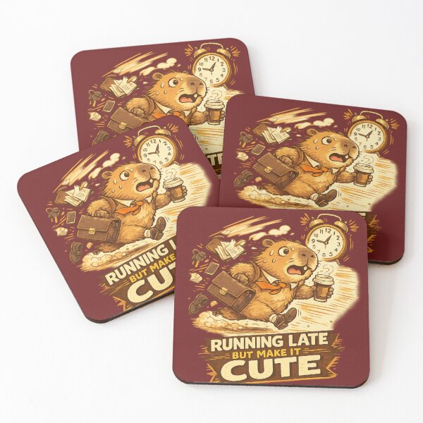 Item preview, Running Late But Make It Cute Capybara – Funny Relatable Chaos Art | Late Person Gift designed and sold by irfanshikh.