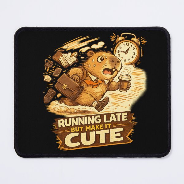 Item preview, Running Late But Make It Cute Capybara – Funny Relatable Chaos Art | Late Person Gift designed and sold by irfanshikh.