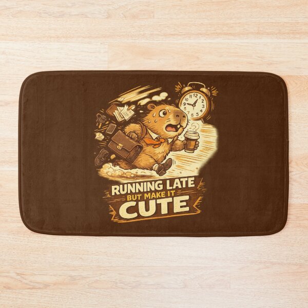 Item preview, Running Late But Make It Cute Capybara – Funny Relatable Chaos Art | Late Person Gift designed and sold by irfanshikh.