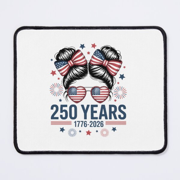 Item preview, USA 250th Anniversary Messy Bun Women Celebrate 1776 2026 designed and sold by TyraYoung.