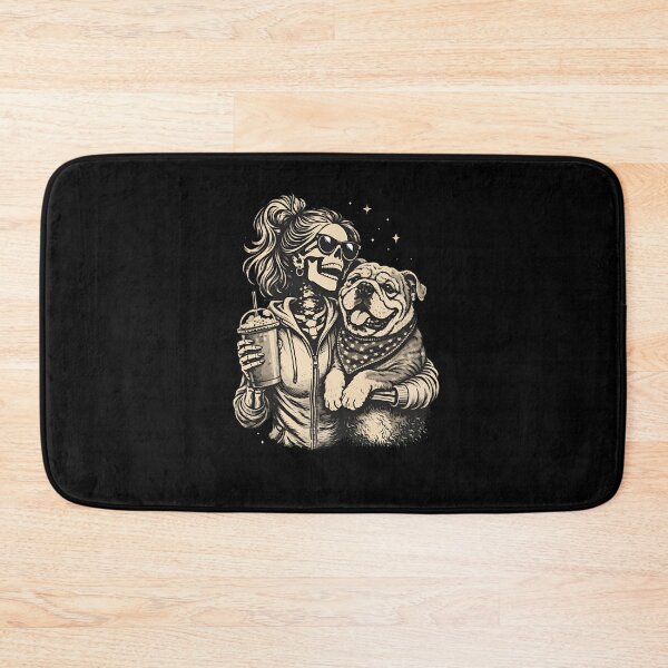 Item preview, Skeleton Hugs Bulldog Iced Coffee Cool Vibes designed and sold by Dmo3HarkoArt.