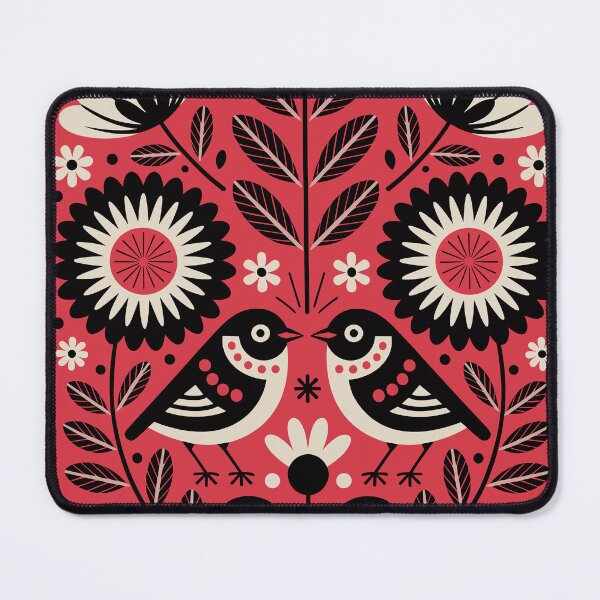 Item preview, Folk art birds and flowers designed and sold by OtterFactory.