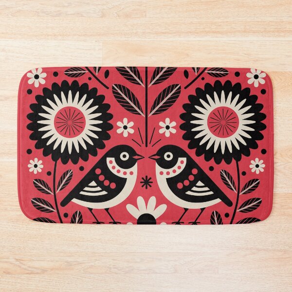Item preview, Folk art birds and flowers designed and sold by OtterFactory.