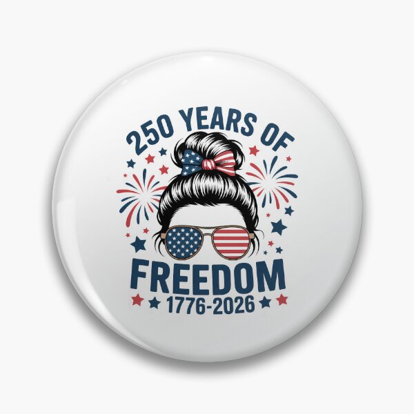 Item preview, USA 250th Anniversary Messy Bun Women Celebrate 1776 2026 designed and sold by TyraYoung.