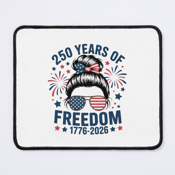 Item preview, USA 250th Anniversary Messy Bun Women Celebrate 1776 2026 designed and sold by TyraYoung.