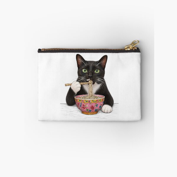 Item preview, Pound - Our Tuxedo Cat Eating Noodles designed and sold by Artistic Philip in Penang.