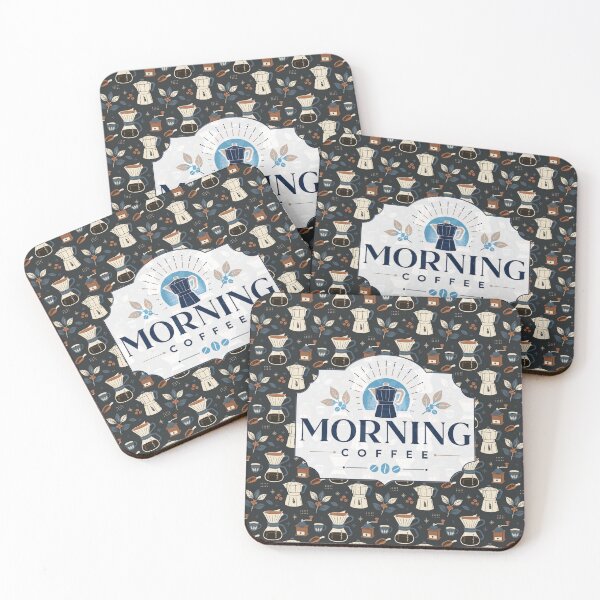 Item preview, Vintage Coffee Brewing Methods Pattern in Midnight Navy designed and sold by 89BLACK.