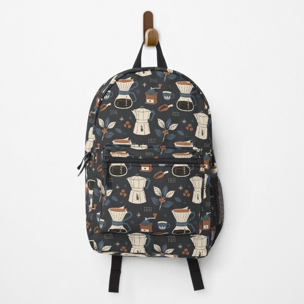 Item preview, Vintage Coffee Brewing Methods Pattern in Midnight Navy designed and sold by 89BLACK.