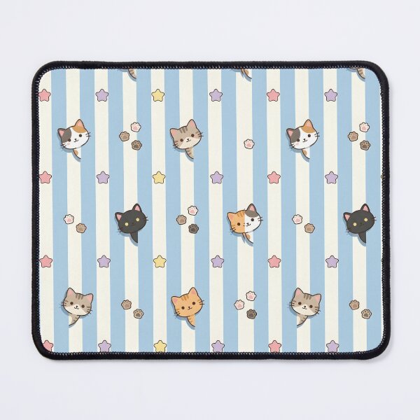 Item preview, Playful Kawaii Cats Peeking Through Pastel Stripes designed and sold by aashcreat.