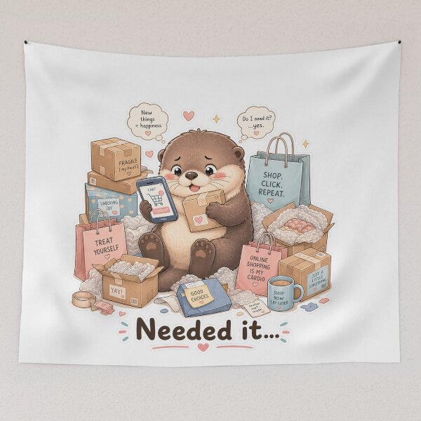 Item preview, Otter Online Shopping Addiction Cute Mood designed and sold by Sadia  Jannat.