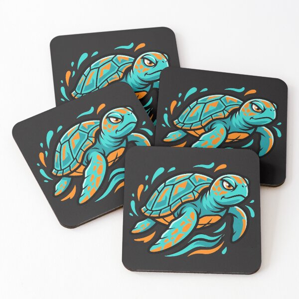 Item preview, Teal and Orange Sea Turtle designed and sold by AwesomeBeyondLimits.