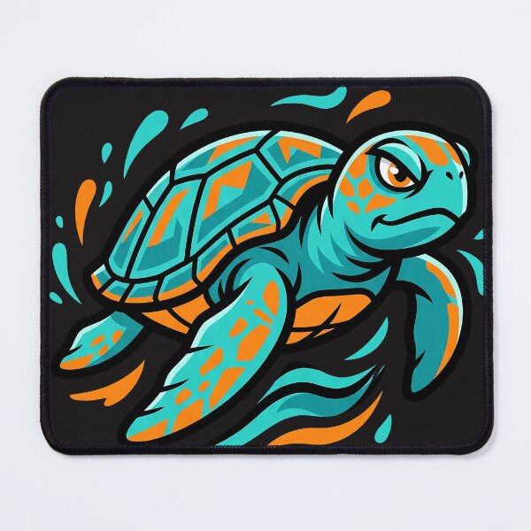 Item preview, Teal and Orange Sea Turtle designed and sold by AwesomeBeyondLimits.