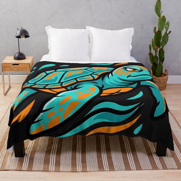 Item preview, Teal and Orange Sea Turtle designed and sold by AwesomeBeyondLimits.