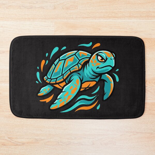 Item preview, Teal and Orange Sea Turtle designed and sold by AwesomeBeyondLimits.