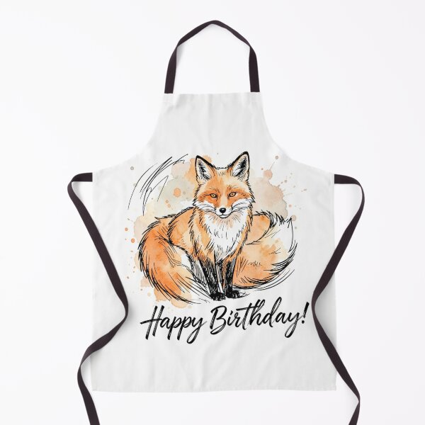 Item preview, Happy Birthday Fox - Cute Watercolor Red Fox Portrait designed and sold by myforestfog.