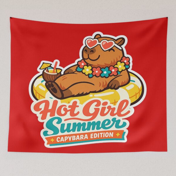 Item preview, Hot Girl Summer Capybara Edition – Fun Tropical Pool Float Art | Summer Capybara Gift designed and sold by irfanshikh.