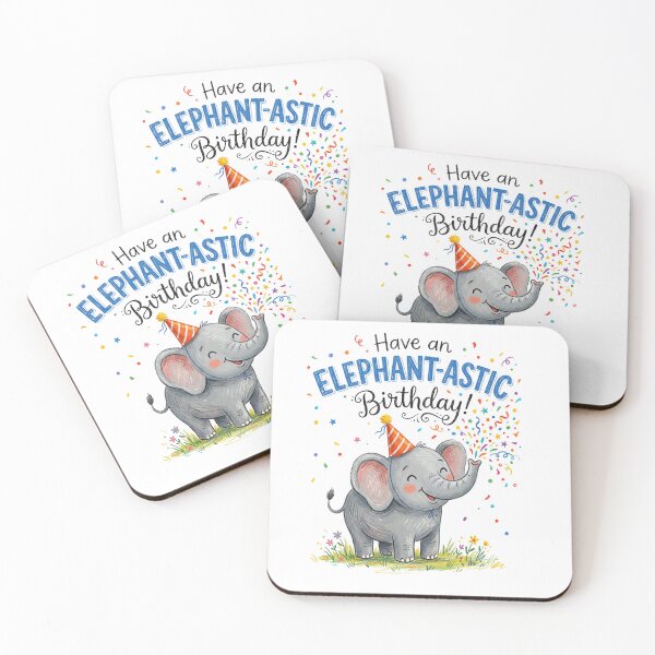 Item preview, Elephantastic Pun Happy Birthday Cute 3D Cartoon Elephant Gift designed and sold by LunaPixelStudio.