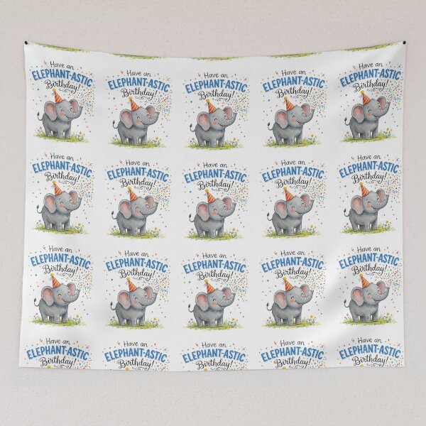 Item preview, Elephantastic Pun Happy Birthday Cute 3D Cartoon Elephant Gift designed and sold by LunaPixelStudio.