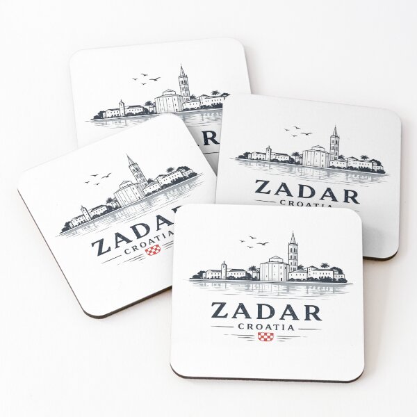 Item preview, Zadar Croatia Skyline Minimalist Vintage Travel Design Funny Gifts designed and sold by BadhbhArt.
