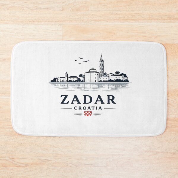 Artikelvorschau, Skyline von Zadar, Kroatien – Minimalistisches Vintage-Reisedesign – Lustige Geschenke entworfen und verkauft von BadhbhLoot.