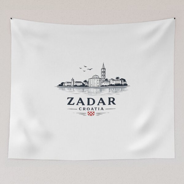 Item preview, Zadar Croatia Skyline Minimalist Vintage Travel Design Funny Gifts designed and sold by BadhbhArt.