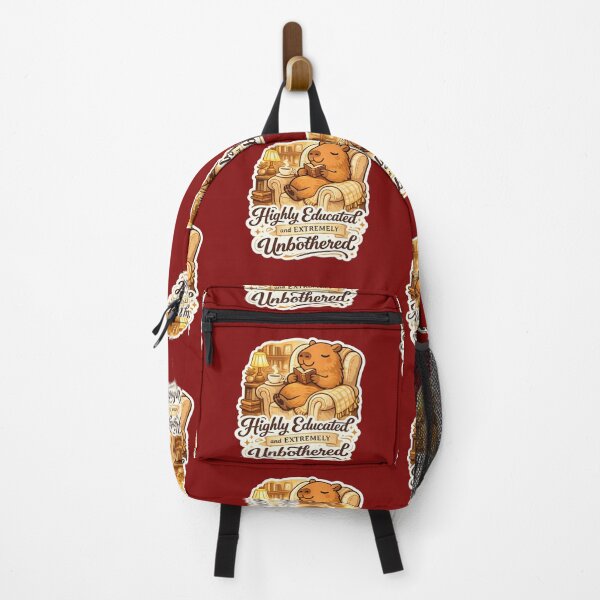 Item preview, Highly Educated and Extremely Unbothered Capybara Bookworm – Cozy Library Art | Book Lover Gift designed and sold by irfanshikh.
