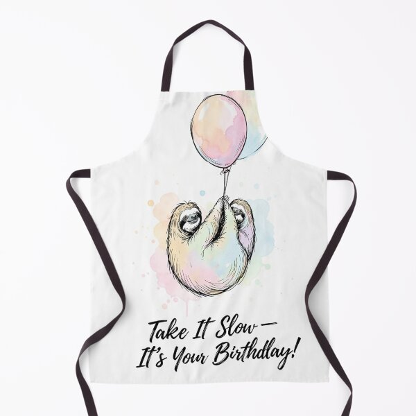 Item preview, Slow Down Birthday Sloths - Cute Watercolor Sloth Duo with Balloons designed and sold by myforestfog.