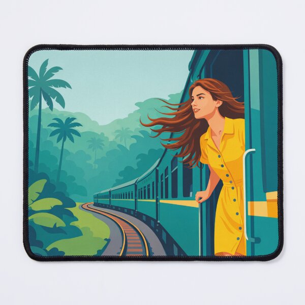 Item preview, Woman Riding Tropical Jungle Train designed and sold by Creative_Canvas.