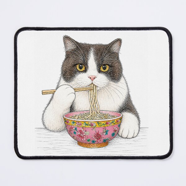 Item preview, Dollar - Our Indoor Tuxedo Cat Eating Noodles designed and sold by Artistic Philip in Penang.