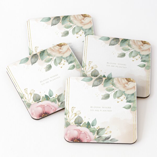 Item preview, Bloom where you are planted floral watercolor botanical print designed and sold by icemanphotos.