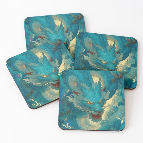 Item preview, Azure Dragon Spiraling Through Storm and Lightning designed and sold by WoofPalette.