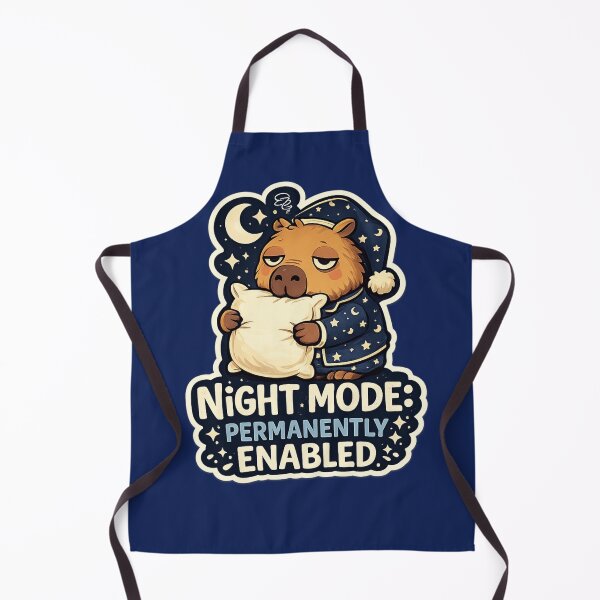 Item preview, Night Mode Permanently Enabled Tired Capybara Pajamas Art – Funny Sleepy Animal Gift | Night Owl Gift designed and sold by irfanshikh.