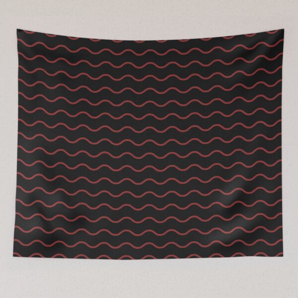 Item preview, Black And Brick Red Waves Pattern designed and sold by pattern-archive.