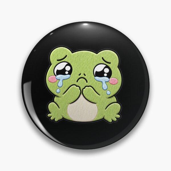 Item preview, Crying Frog Embroidery Patch | Cute Kawaii Frog Design designed and sold by ColorSplash123.