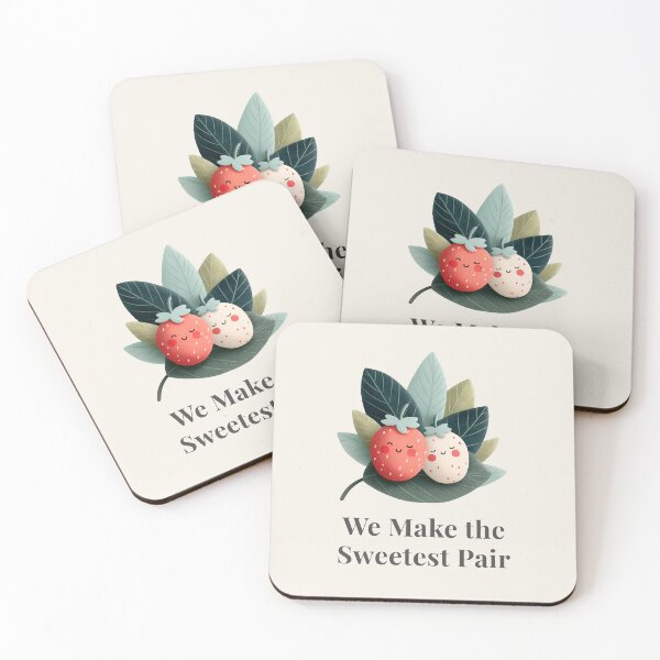 Item preview, We Make the Sweetest Pair - Cute Kawaii Strawberry Design designed and sold by AmoebaPress.