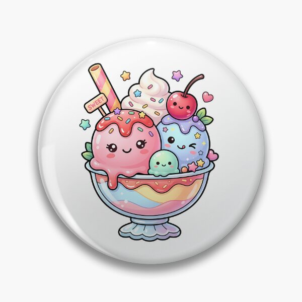 Item preview, Cute Ice Cream Sundae – Kawaii Dessert Cup Illustration designed and sold by BobaBunny76.
