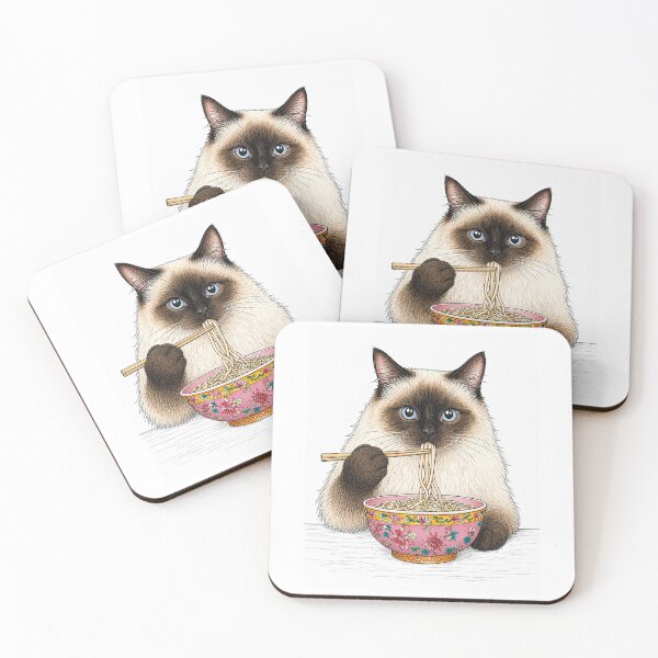 Item preview, Siamese Cat Eating Noodles designed and sold by Artistic Philip in Penang.