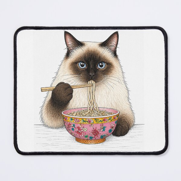 Item preview, Siamese Cat Eating Noodles designed and sold by Artistic Philip in Penang.