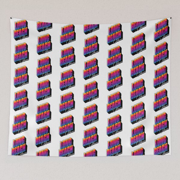 Item preview, Long Beach California Retro 80s Stripe Design designed and sold by DonnaRaine.