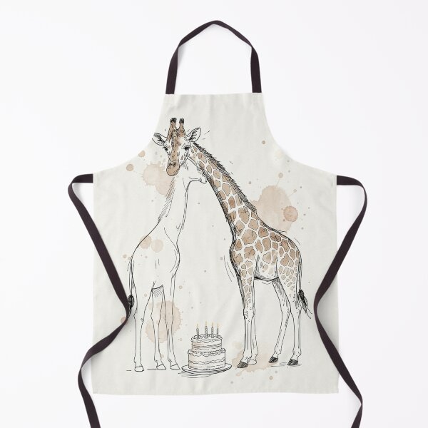 Item preview, Giraffe Birthday Celebration - Cute Sketchy Giraffe Couple with Cake designed and sold by myforestfog.