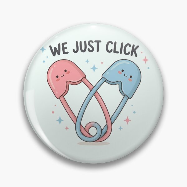 Item preview, ​We Just Click - Cute Kawaii Safety Pins Heart designed and sold by jo-e-basta.