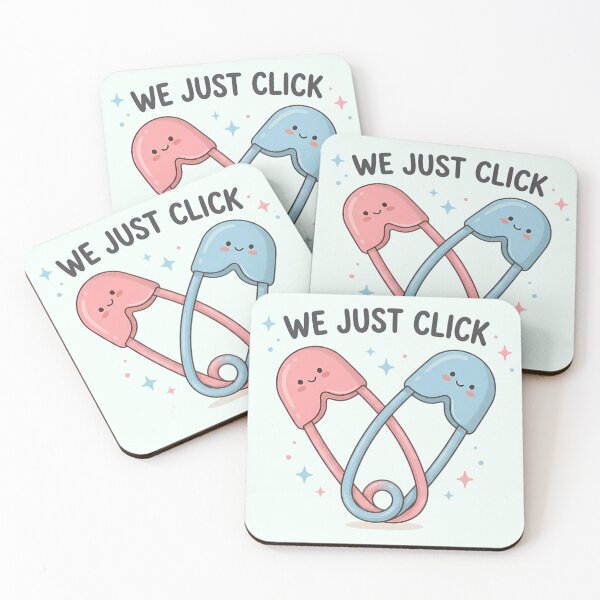 Item preview, ​We Just Click - Cute Kawaii Safety Pins Heart designed and sold by jo-e-basta.
