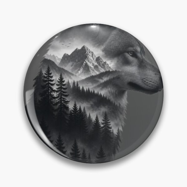 Item preview, Mystic Forest Wolf Double Exposure Nature Design designed and sold by GRYFFWEAR.