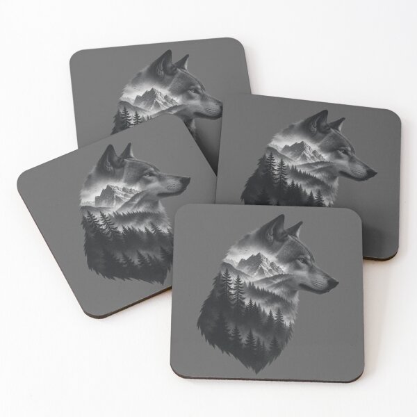 Item preview, Mystic Forest Wolf Double Exposure Nature Design designed and sold by GRYFFWEAR.