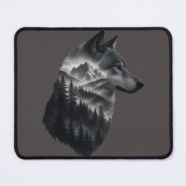 Item preview, Mystic Forest Wolf Double Exposure Nature Design designed and sold by GRYFFWEAR.