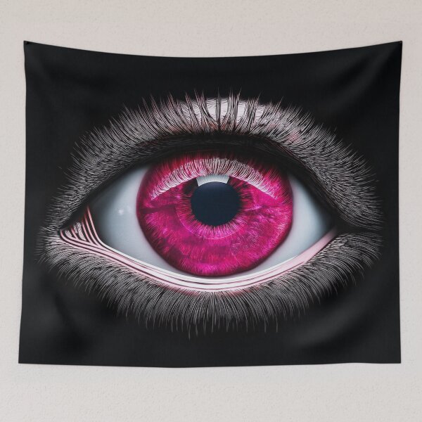 Item preview, Pink neon eye on black background designed and sold by ChernivtsiSkoda.