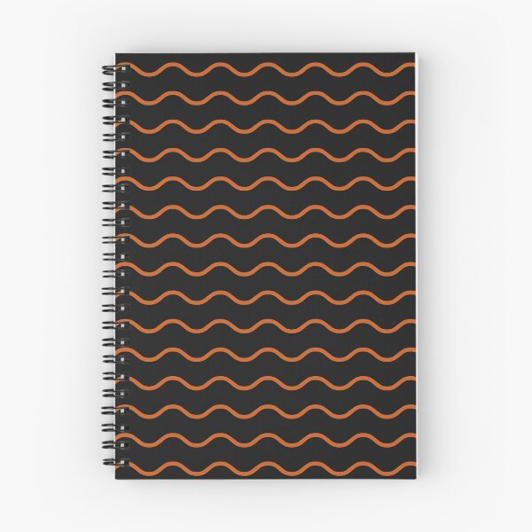 Item preview, Black And Burnt Orange Waves Pattern designed and sold by pattern-archive.