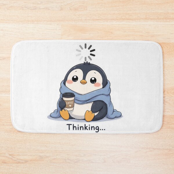 Item preview, Buffering Penguin Thinking Meme Cute Kawaii Sticker designed and sold by Sadia  Jannat.