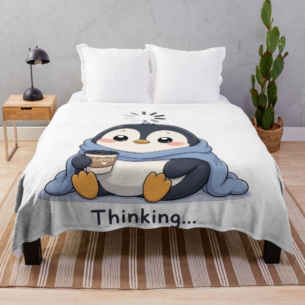 Item preview, Buffering Penguin Thinking Meme Cute Kawaii Sticker designed and sold by Sadia Jannat.