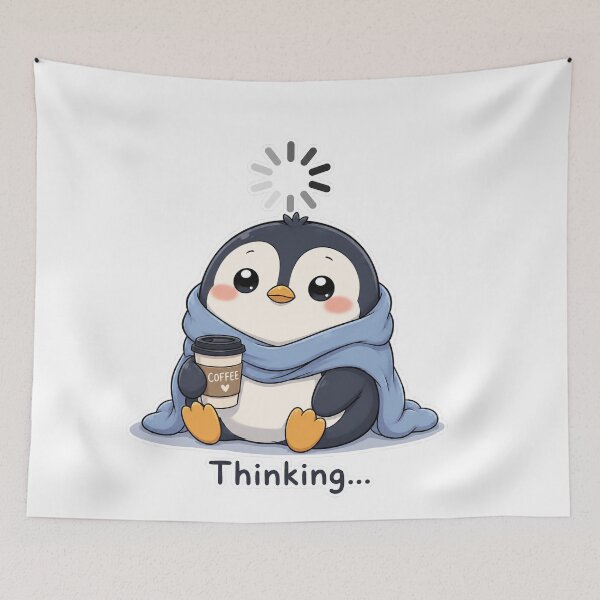 Item preview, Buffering Penguin Thinking Meme Cute Kawaii Sticker designed and sold by Sadia  Jannat.